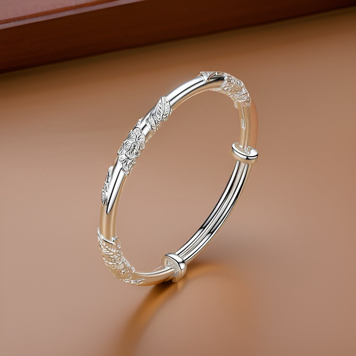 Hermione Inlaid Flower Bracelet / Stainless Steel - Nina Kane Jewellery