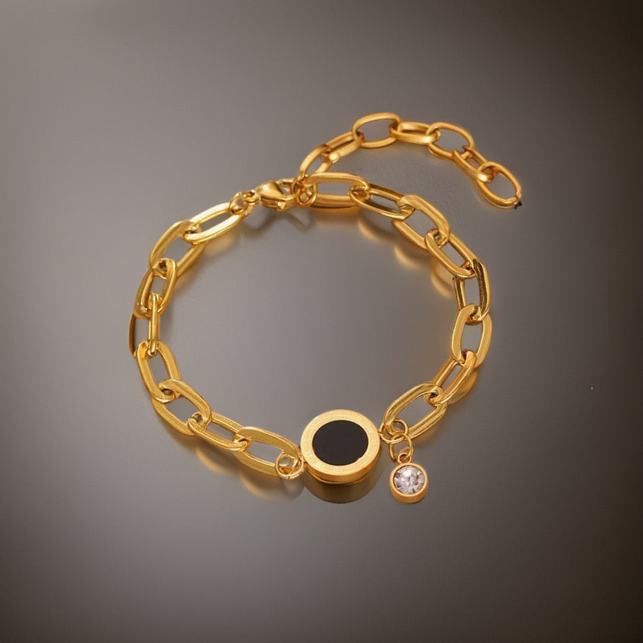 Kellie Roman Numeral Bracelet / 18K Gold Plated - Nina Kane Jewellery