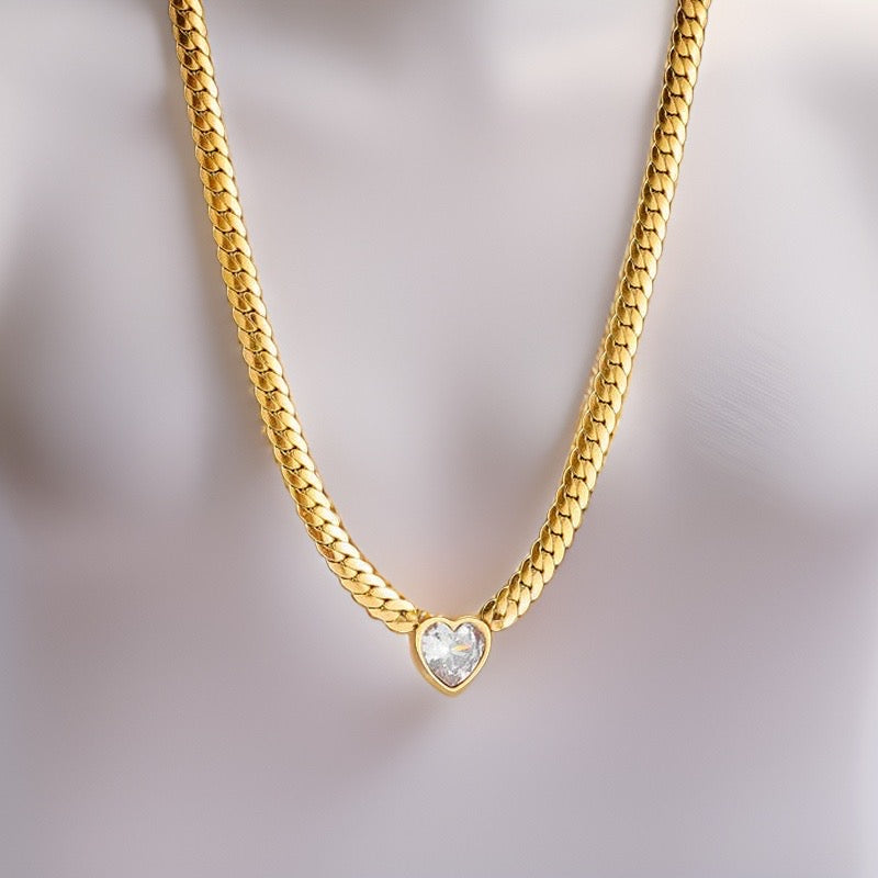 JoJo Chunky Heart Pendants / 18K Gold Plated - Nina Kane Jewellery