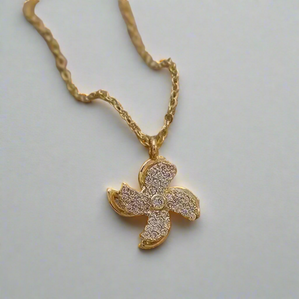 Hunter Rotating Windmill Necklace / 18K Gold Plated - Nina Kane Jewellery