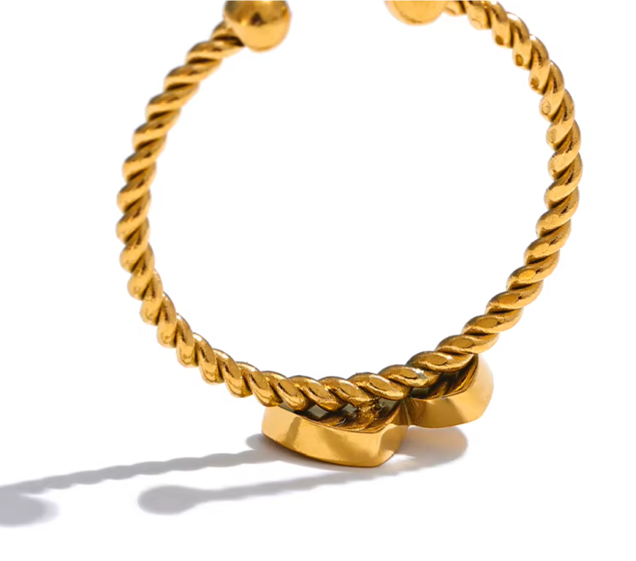 Kylie Two Heart Adjustable Ring / 18k Gold Plated - Nina Kane Jewellery