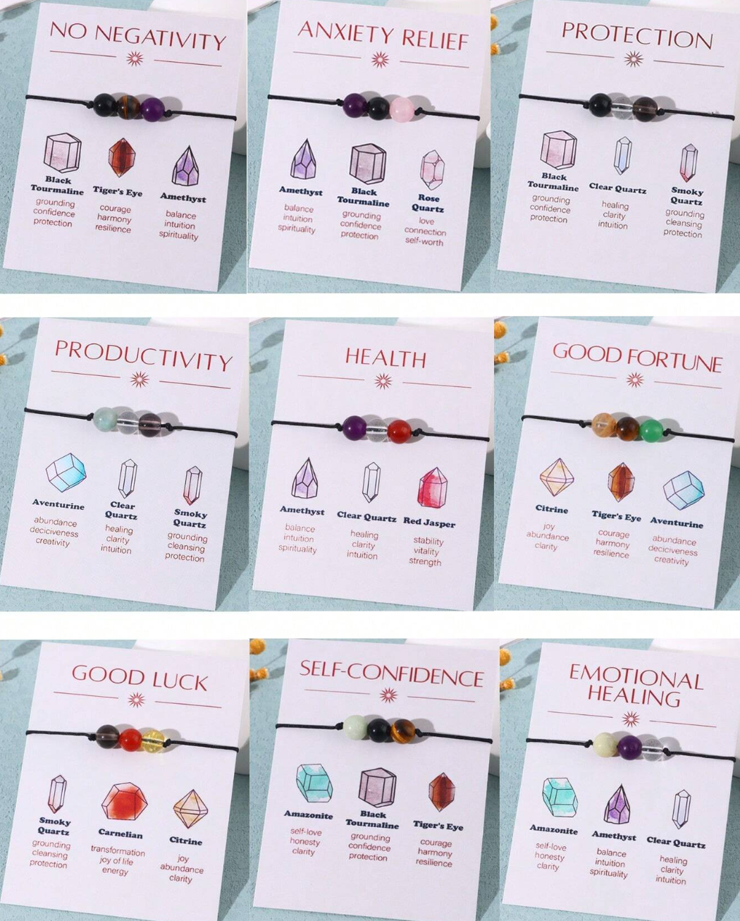 Positivity Crystal Beaded Bracelets / Crystal - Nina Kane Jewellery