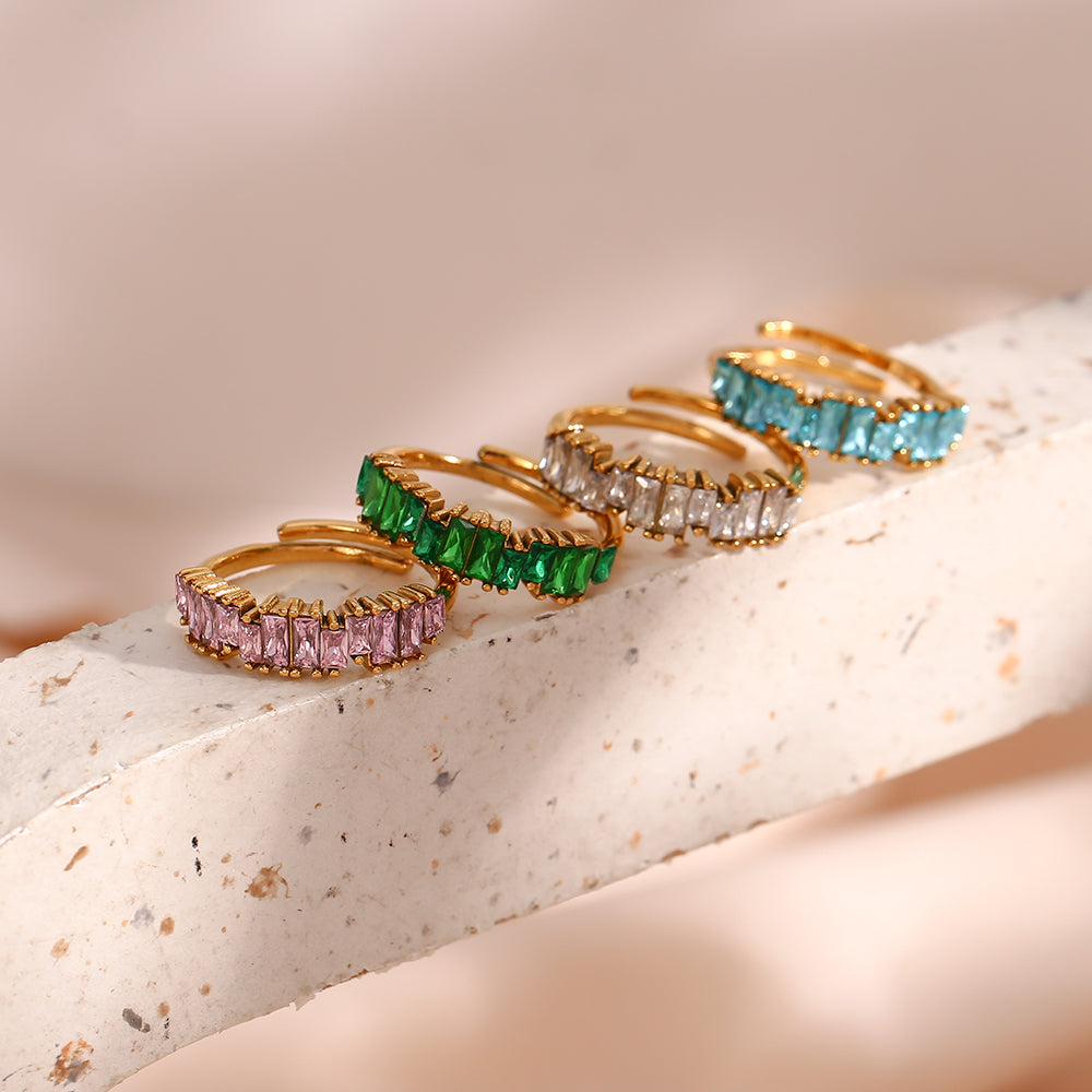 Sheridan Baguette Zircon Rings / Stainless Steel