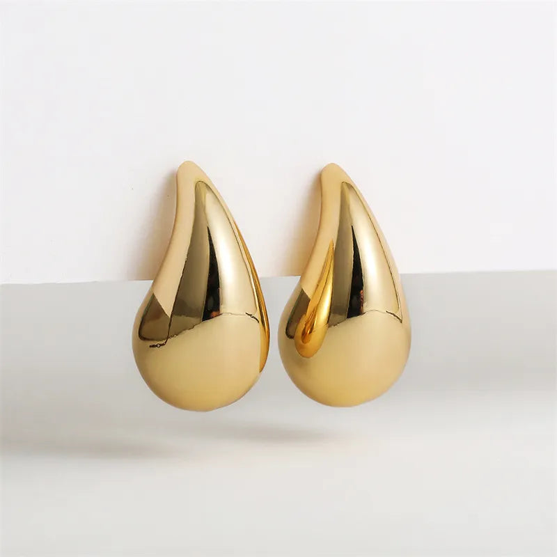 Romaine Chunky Drop Earrings / Stainless Steel - Nina Kane Jewellery