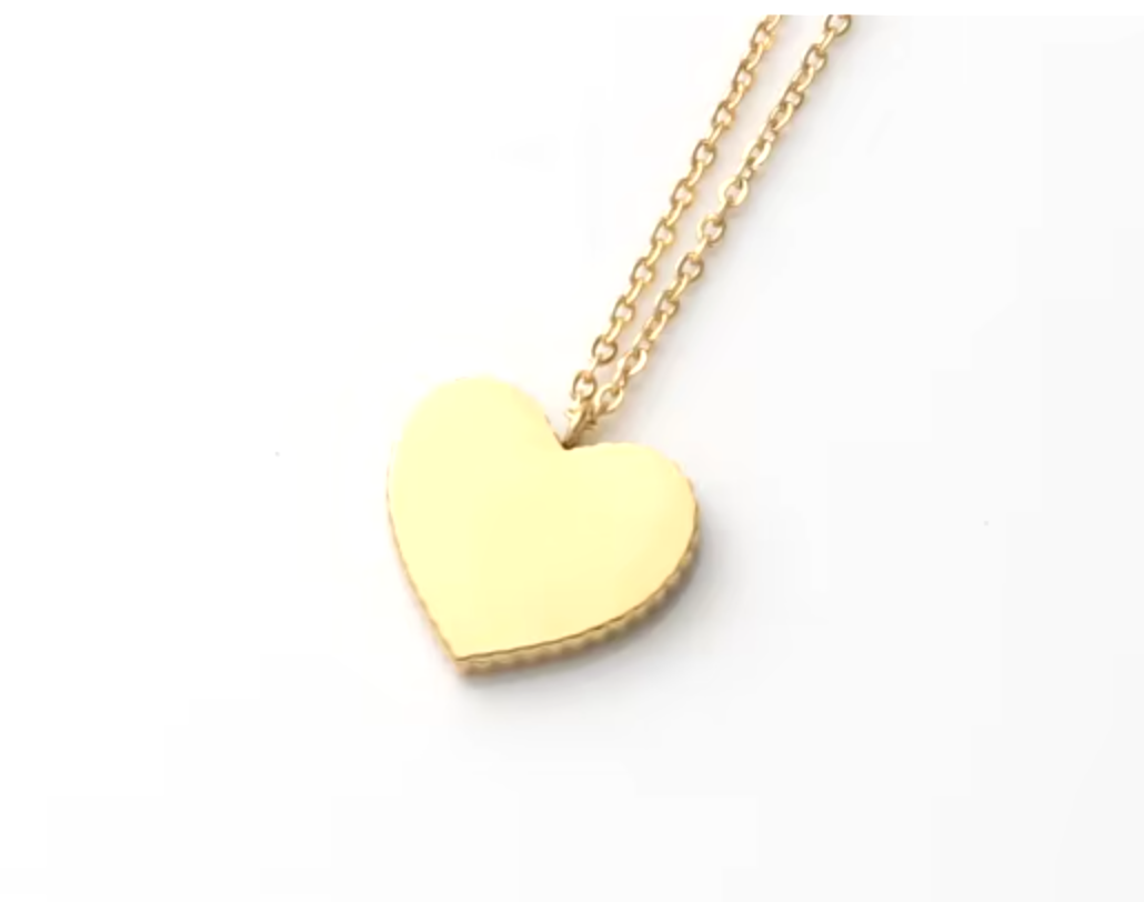 "Love You More" Heart Necklace / 18K Gold Plated - Nina Kane Jewellery