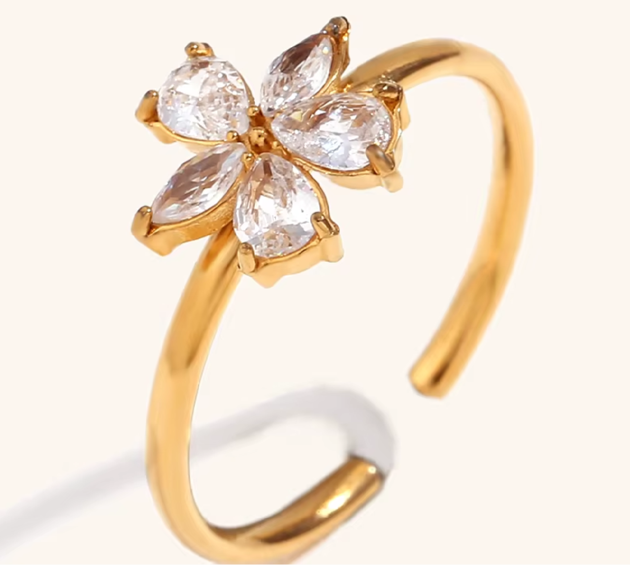 The Petal Crush Ring / 18K Gold Plated - Nina Kane Jewellery
