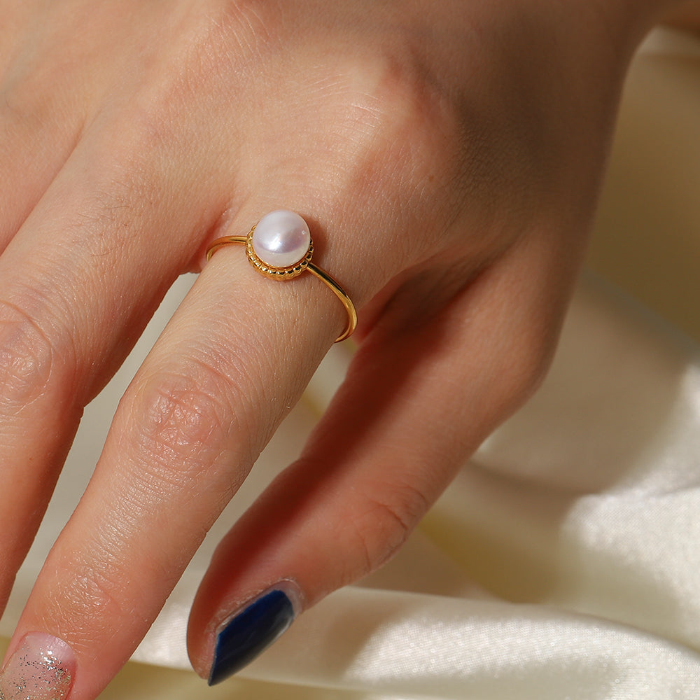 Delphi Freshwater Pearl Ring / 18K Gold Plated