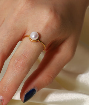 Delphi Freshwater Pearl Ring / 18K Gold Plated