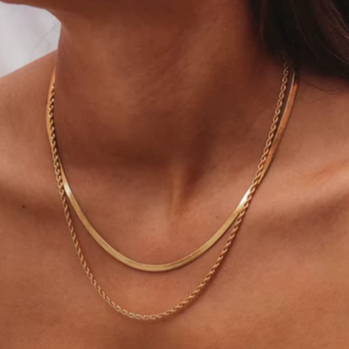 Emma Double Layered Necklace – 18K Gold Plated - Nina Kane Jewellery