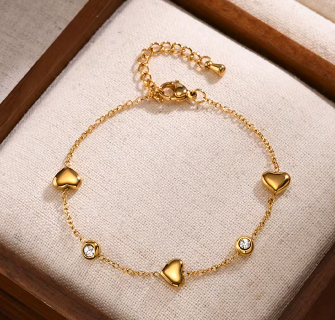 Golden Crush Bracelet / 18K Gold Plated - Nina Kane Jewellery