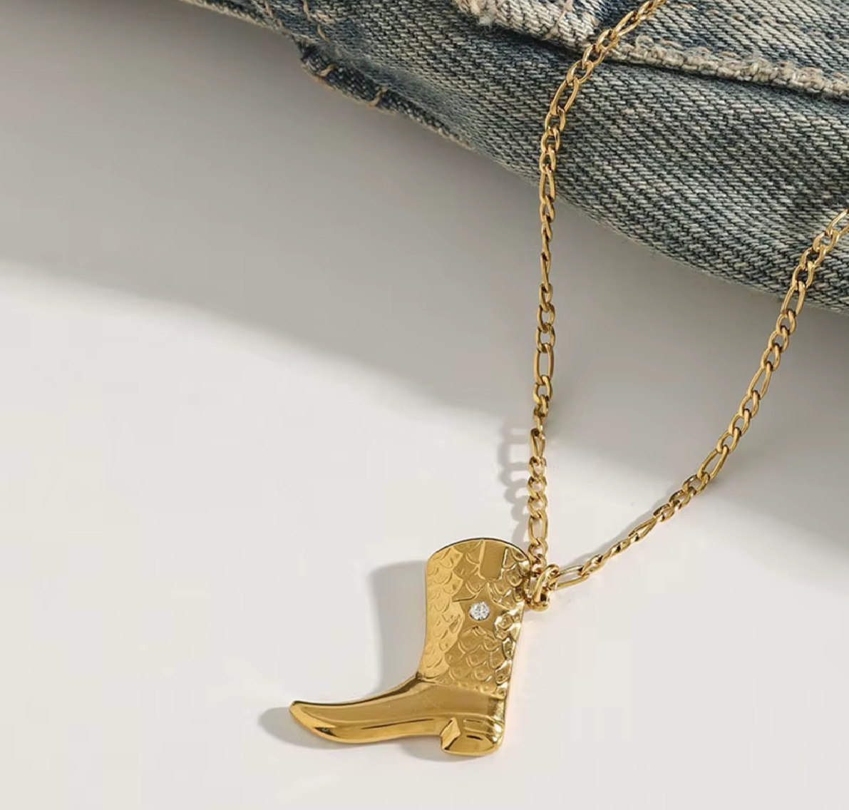 The Cowboy Boot Chain / 18K Gold Plated - Nina Kane Jewellery