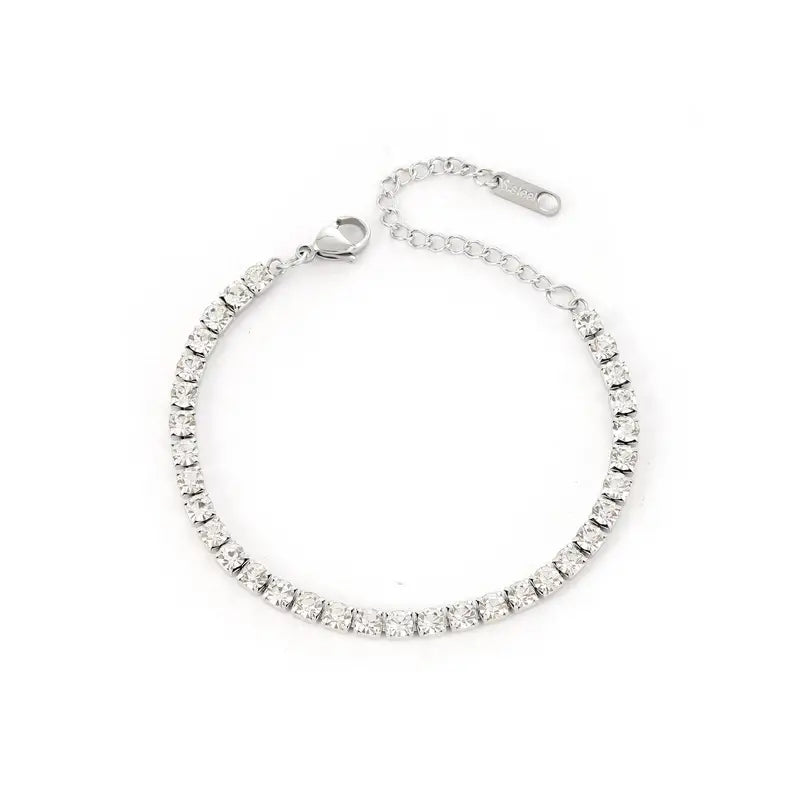 Coralee Silver Tennis Bracelet / Stainless Steel