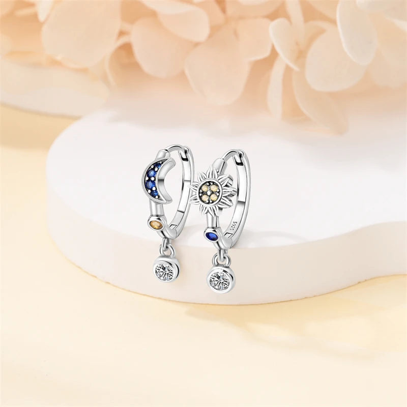 Jakarta Sun & Moon Hoops / 925 Sterling Silver - Nina Kane Jewellery