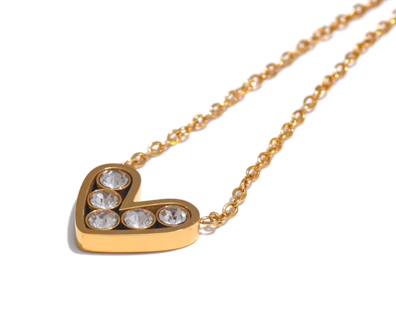 Ermina Heart Crystal Necklace /18K Gold Plated - Nina Kane Jewellery