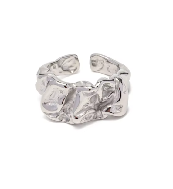 Milla Crumpled Chunky Ring / 18K Gold Plated - Nina Kane Jewellery