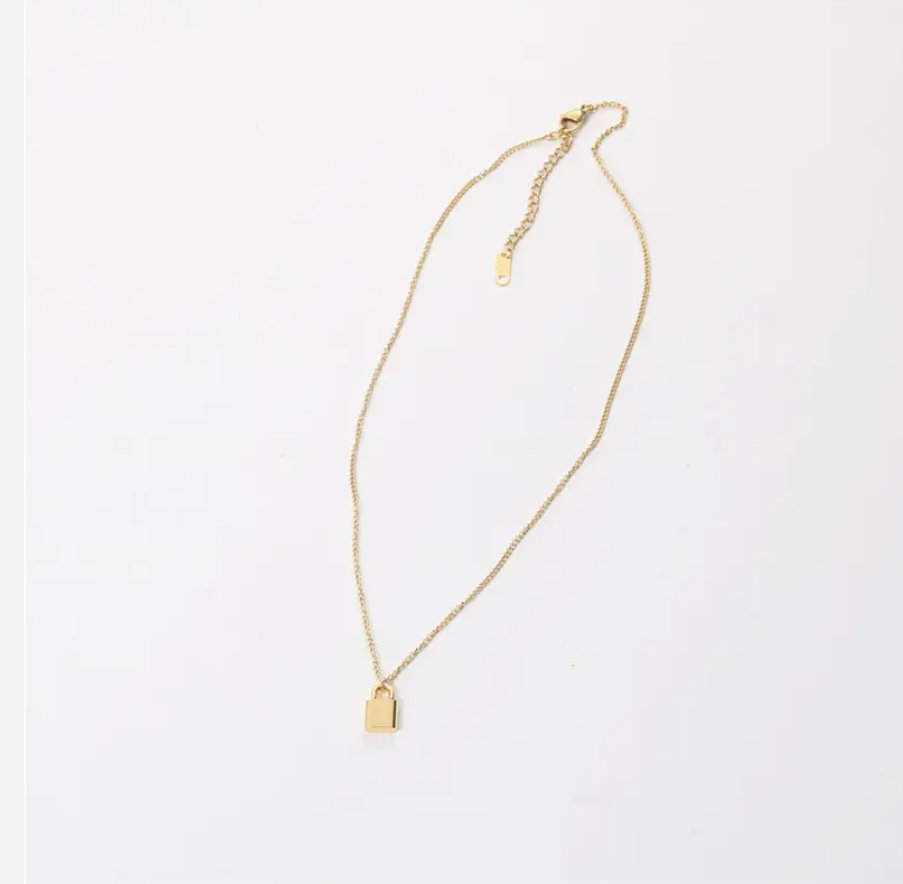 Willa Padlock Necklace / 18K Gold Plated - Nina Kane Jewellery