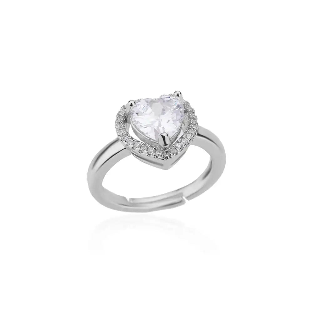 Paloma Zircon Heart Rings / Stainless Steel - Nina Kane Jewellery