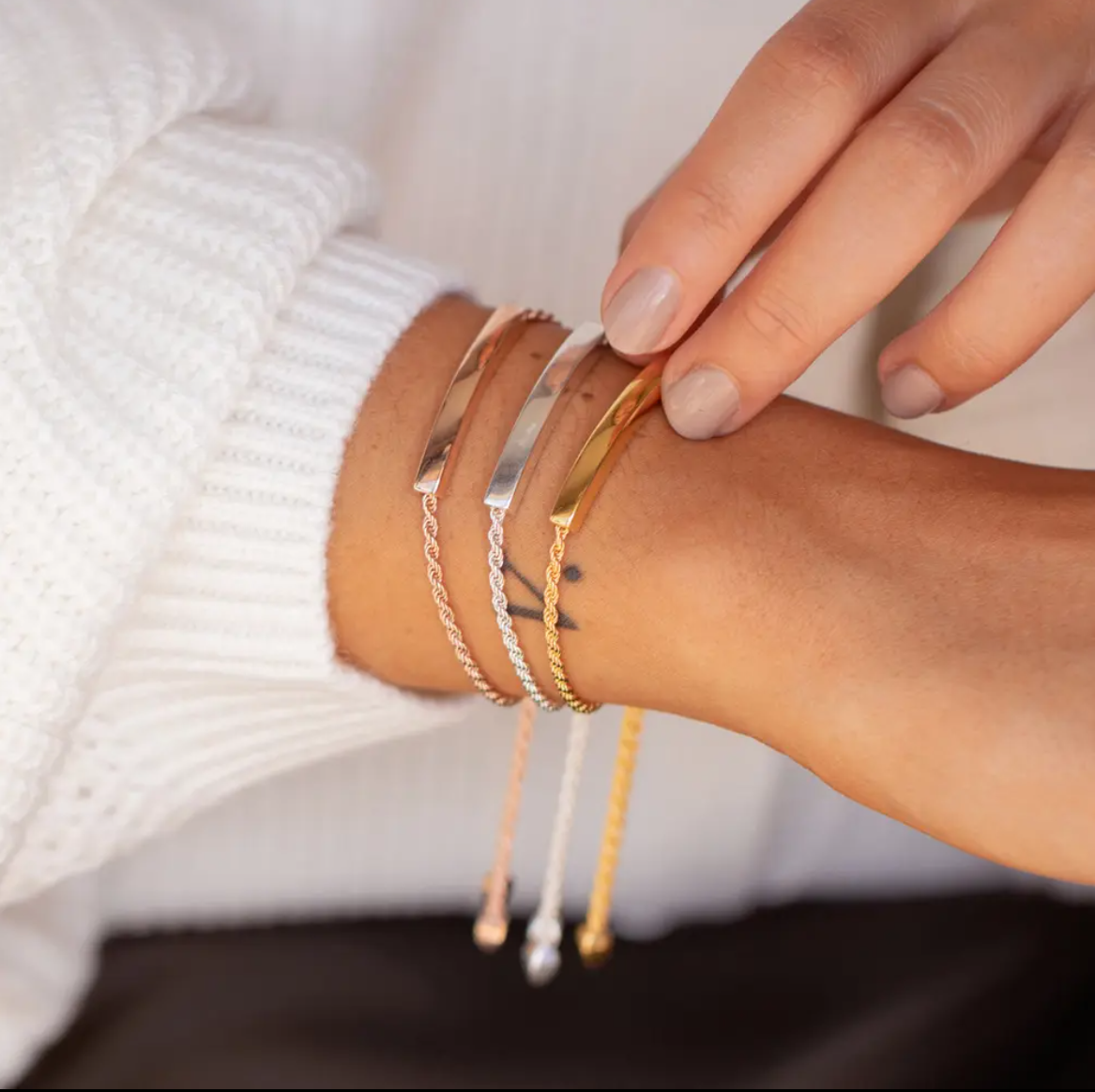 Teri Personalised Slider Bracelets / 18K Gold Plated - Nina Kane Jewellery