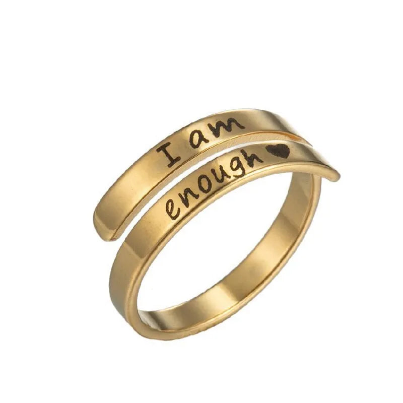 Kerry "I AM ENOUGH" Rings / Stainless Steel - Nina Kane Jewellery