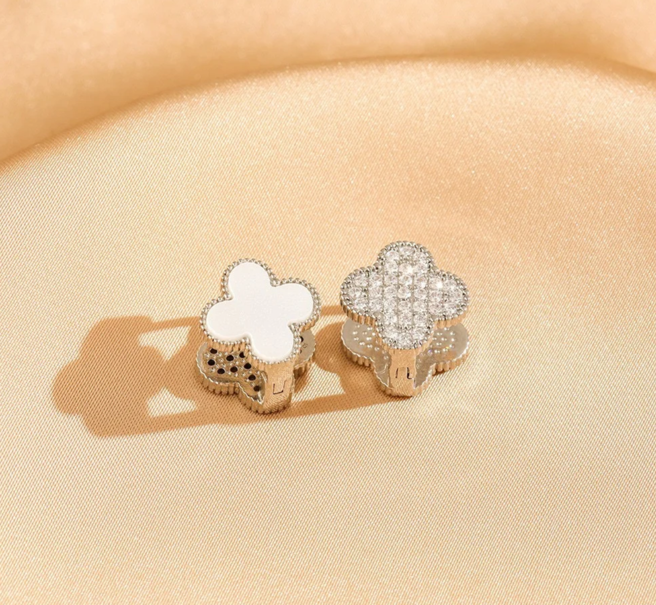 Astoria Double Sided Clover Earrings / 18K Gold Plated - Nina Kane Jewellery
