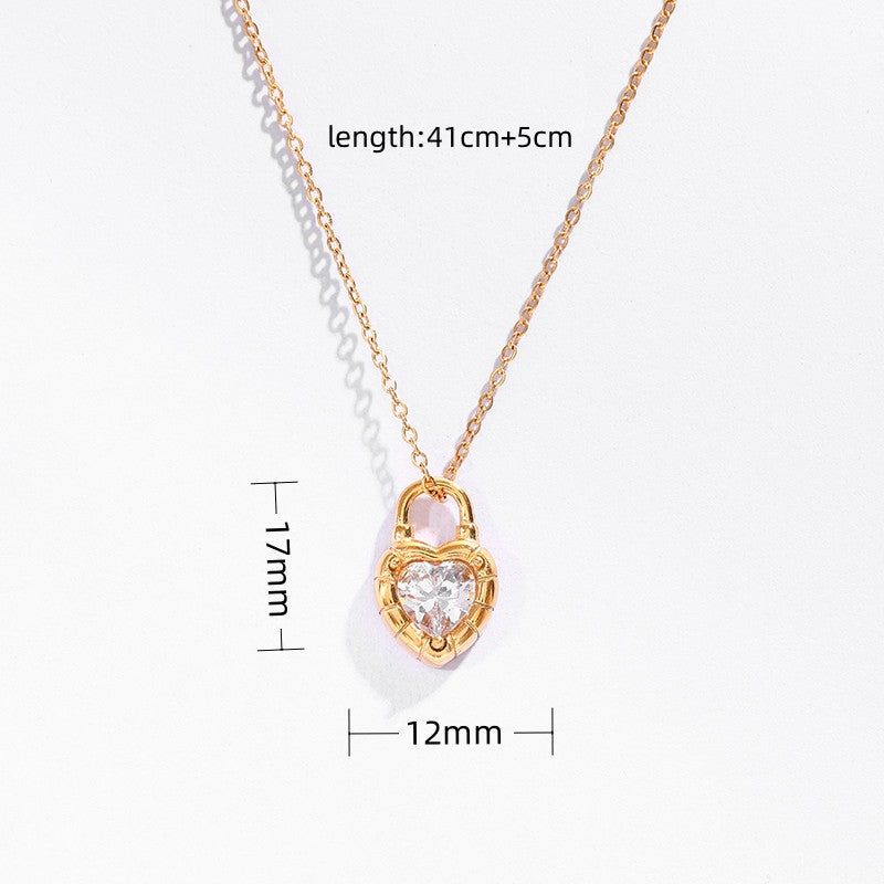 Keira Heart Lock Necklace / 18K Gold Plated