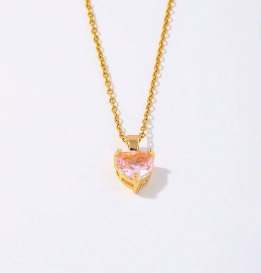 Deborah Zirconia Heart Pendants / Stainless Steel - Nina Kane Jewellery