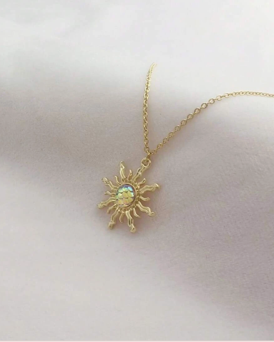Helios Sunburst Pendant / Stainless Steel - Nina Kane Jewellery