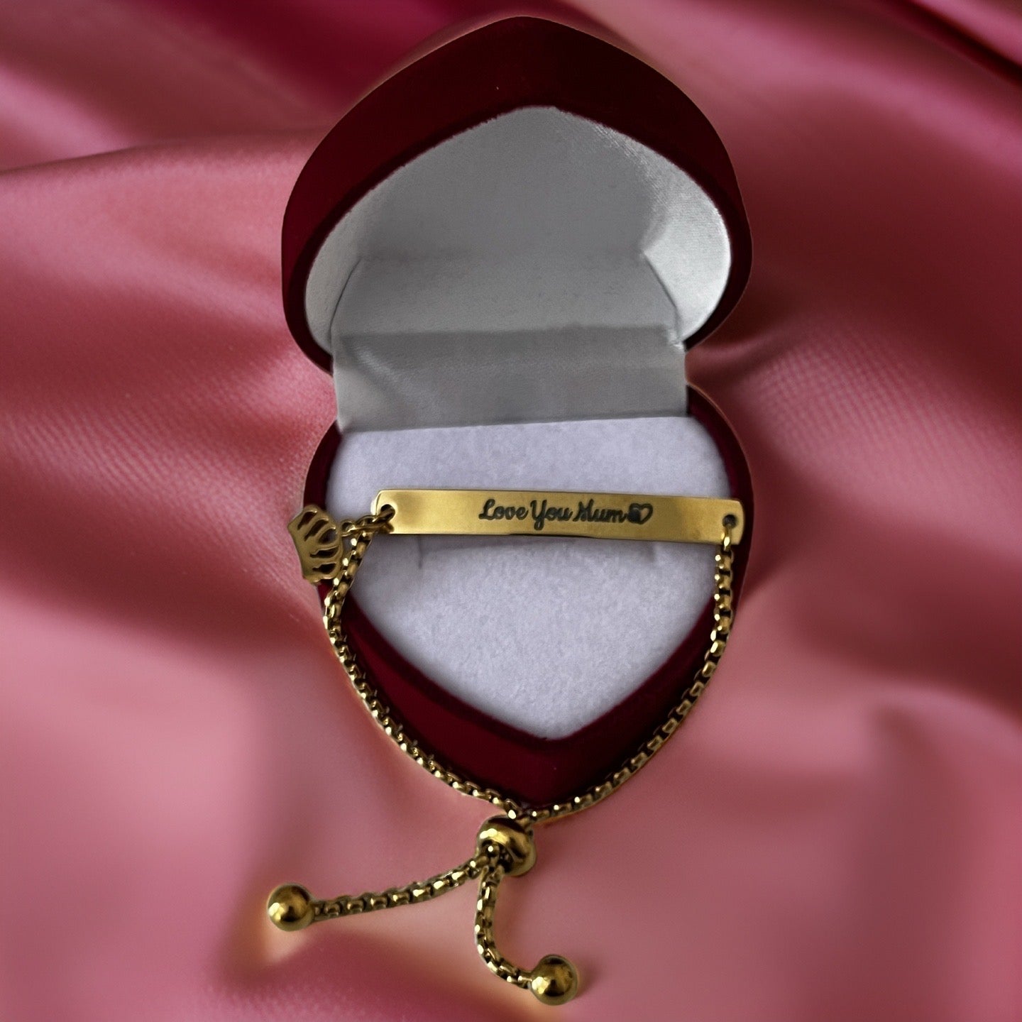 PETITE "Love You Mum" Crown Silder Bracelets / 18K Gold Plated - Nina Kane Jewellery