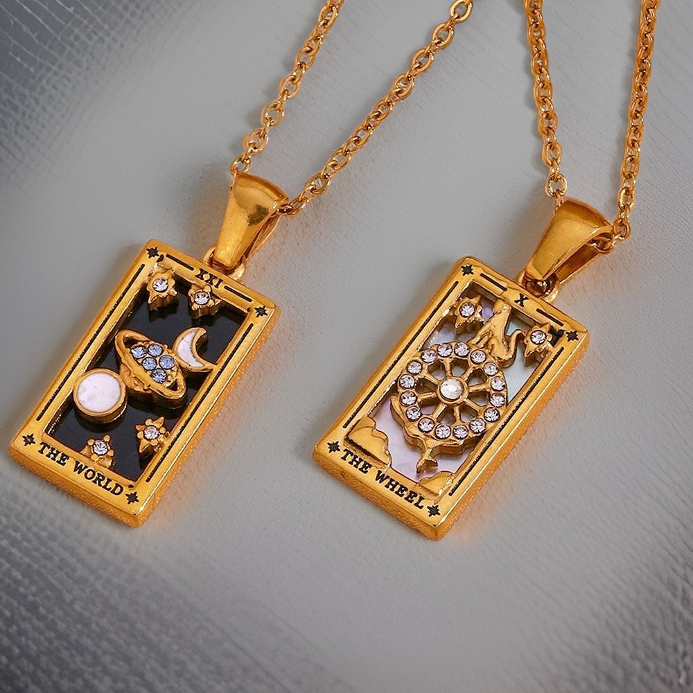 Evangeline Tarot Card Pendants / Stainless Steel - Nina Kane Jewellery