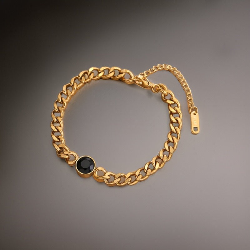 Faro Chunky Cuban Bracelet / 18K Gold Plated - Nina Kane Jewellery