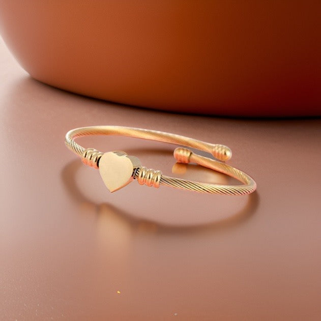 Teresa Adjustable Heart Bracelet / Stainless Steel - Nina Kane Jewellery