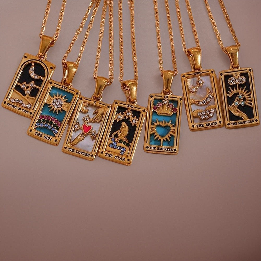 Evangeline Tarot Card Pendants / Stainless Steel - Nina Kane Jewellery