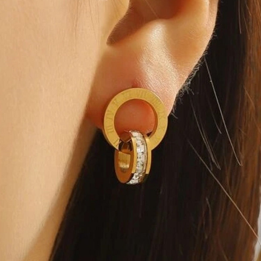 Birkley Roman Earrings / Titanium Steel - Nina Kane Jewellery