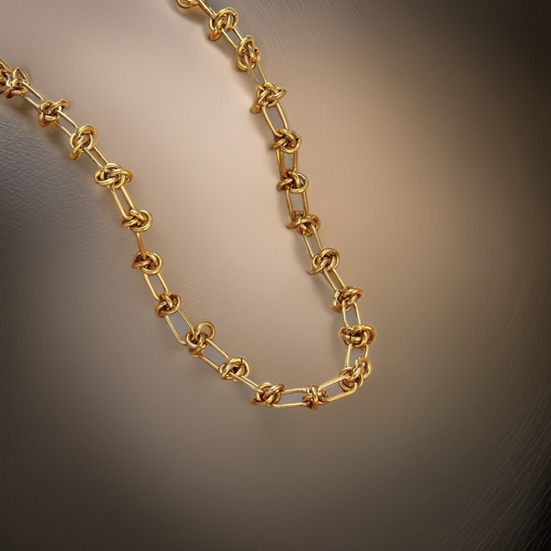Estera Knot Link Chain Necklace /18K Gold Plated - Nina Kane Jewellery