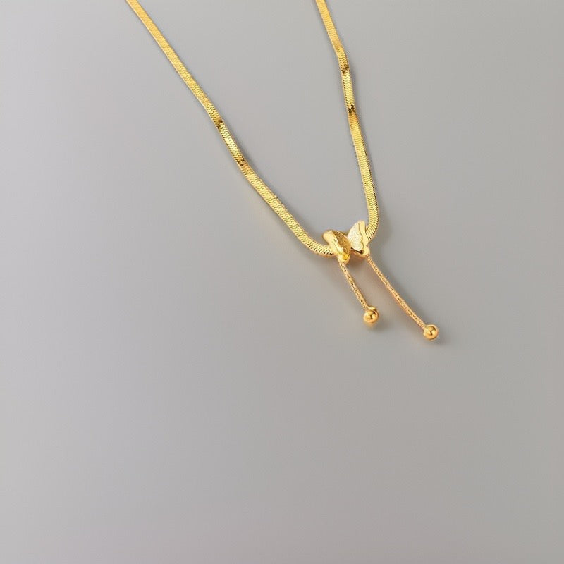 Carina Vintage Butterfly Necklace / Stainless Steel - Nina Kane Jewellery