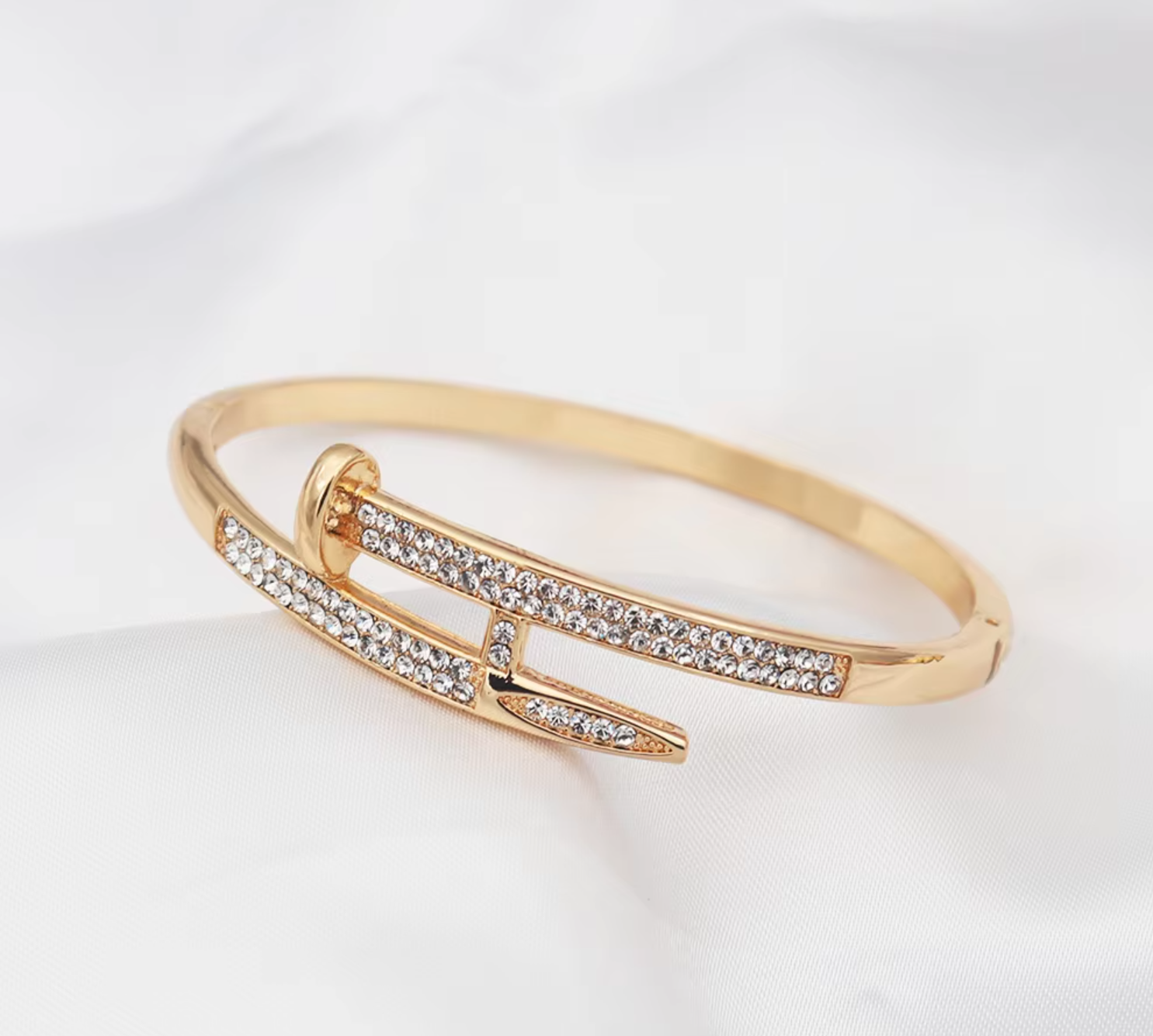 Tatianna Crystal Nail Bangles / 18K Gold Plated - Nina Kane Jewellery