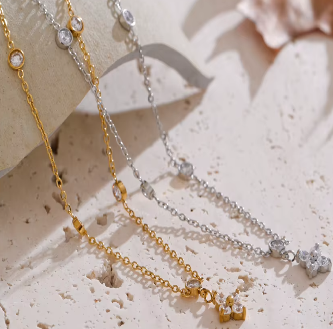 Gaia Clover Necklaces / 18K Gold Plated - Nina Kane Jewellery