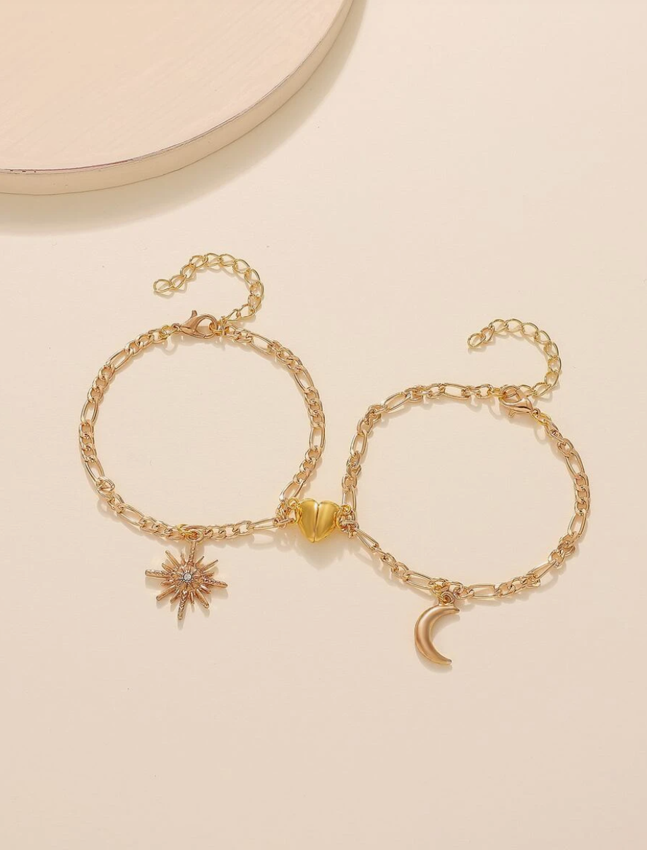 Sun & Moon Friendship Bracelets / 14K Gold Plated - Nina Kane Jewellery