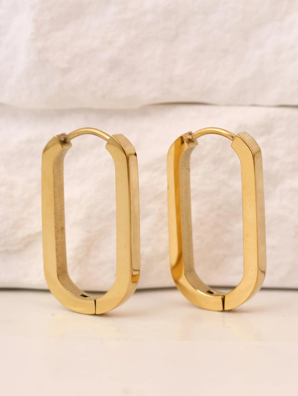 Lorren Classic U Shape Hoops / 18K Gold Plated - Nina Kane Jewellery