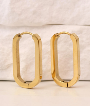 Lorren Classic U Shape Hoops / 18K Gold Plated - Nina Kane Jewellery