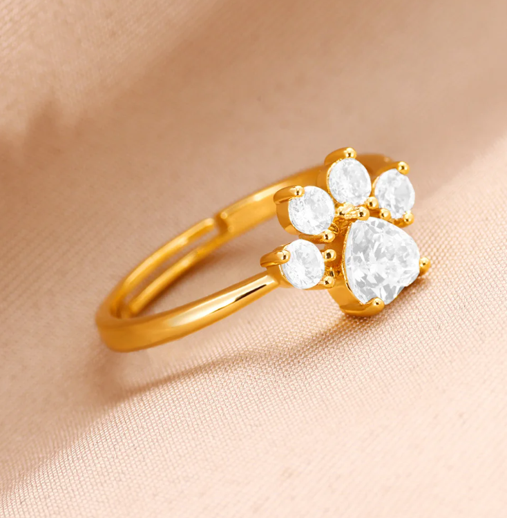 Carmella Adjustable Paw Rings / 18K Gold Plated - Nina Kane Jewellery