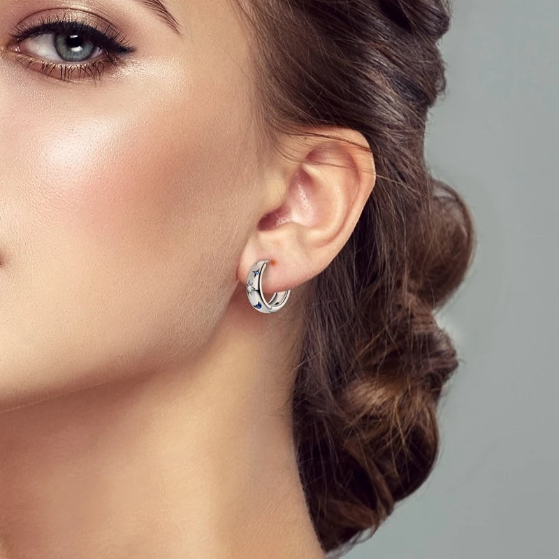 Fatima Celestial Chunky Hoops / 925 Sterling Silver - Nina Kane Jewellery