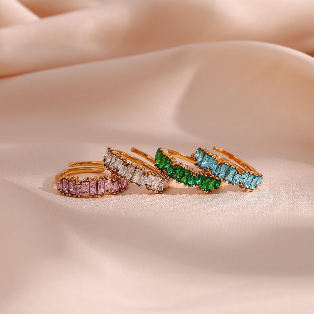 Sheridan Baguette Zircon Rings / Stainless Steel