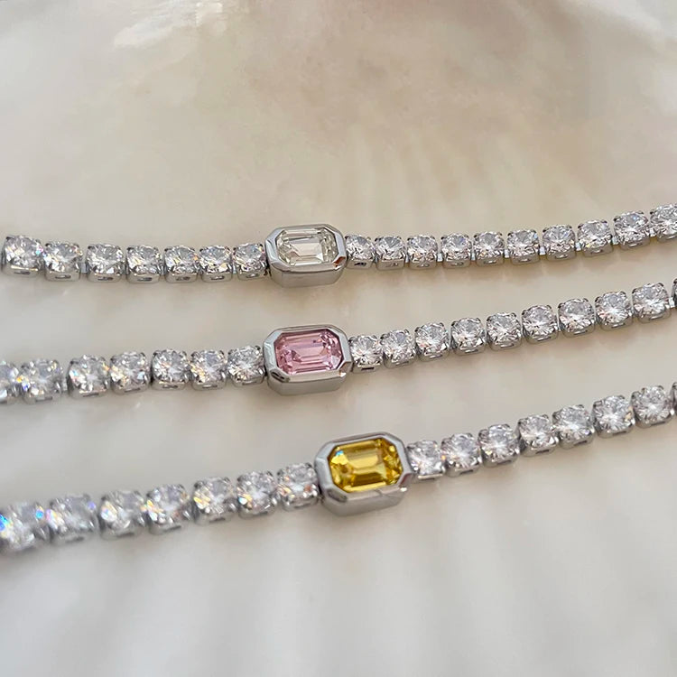 Charlotte Zircon Diamond Bracelets / Stainless Steel - Nina Kane Jewellery