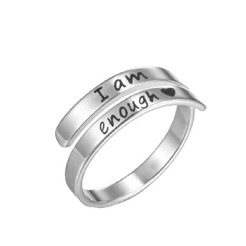 Kerry "I AM ENOUGH" Rings / Stainless Steel - Nina Kane Jewellery