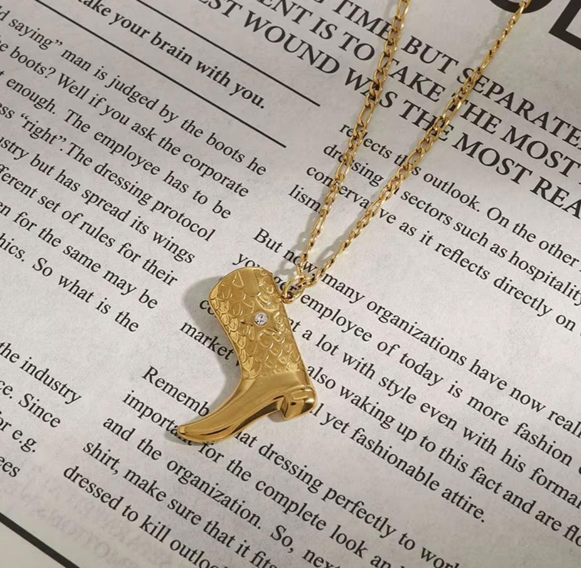 The Cowboy Boot Chain / 18K Gold Plated - Nina Kane Jewellery