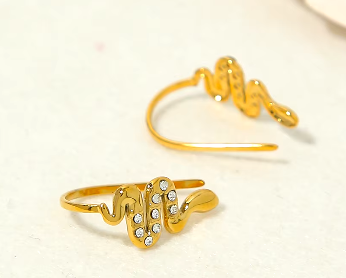 Juno Green Serpent Earrings / 18K Gold Plated - Nina Kane Jewellery