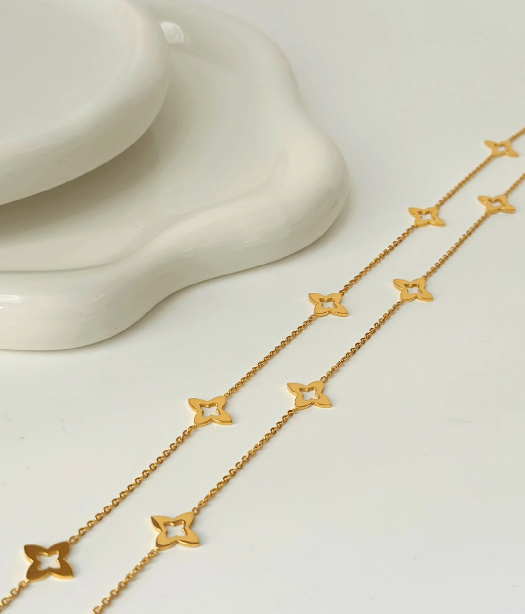 The Flora Belle Necklace / 18K Gold Plated - Nina Kane Jewellery
