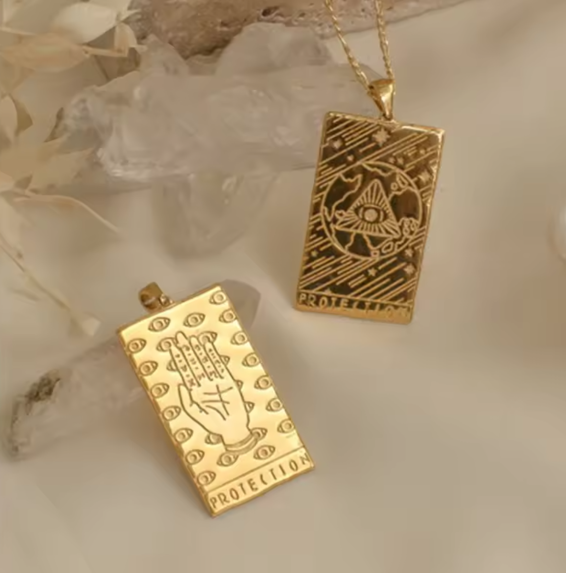 Protection Double Sided Pendant / Stainless Steel - Nina Kane Jewellery
