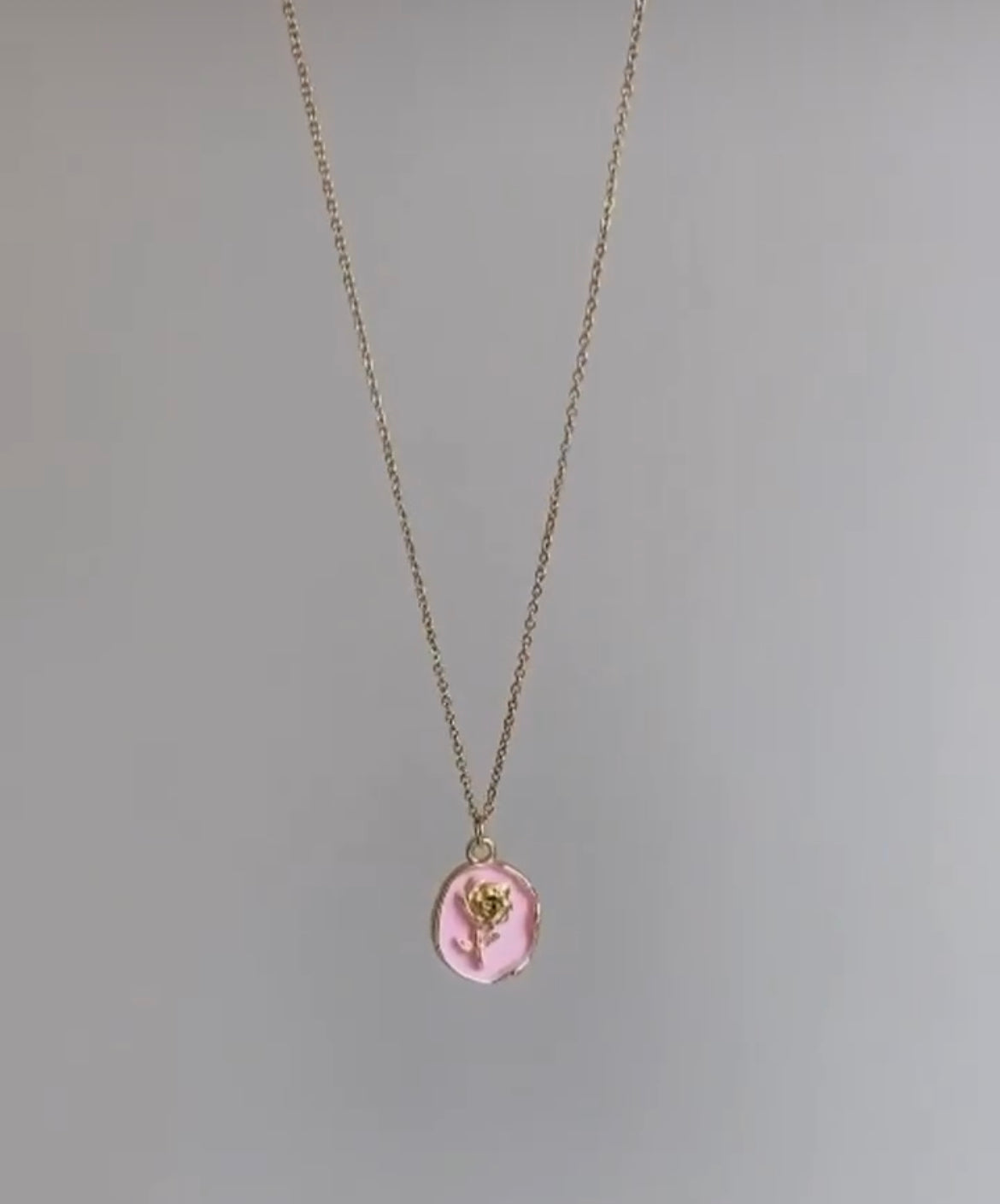 Cordelia Pink Oval Necklace